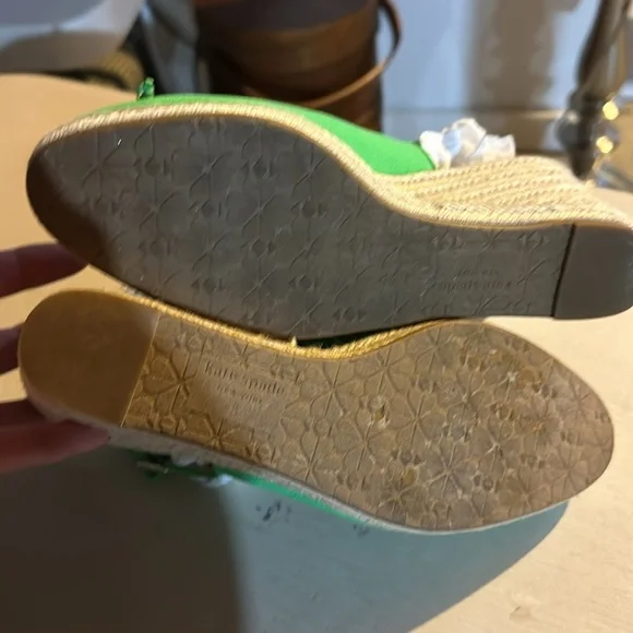 Kate Spade green espadrille shoes worn once. SALE!!!! - Picture 4 of 5